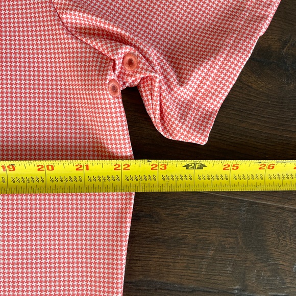 BONOBOS Limited Edition Orange White Houndstooth Performance Golf Polo LARGE - Picture 14 of 14